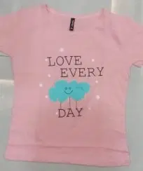 Cotton Printed Tops/Tunics for Girls, Pink (30)