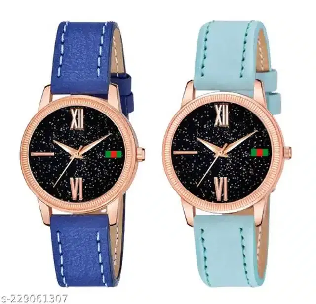 Analog Watch for Women, Pack of 2 (Multicolor)