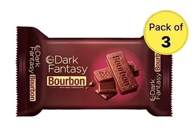 Sunfeast Dark Fantasy Bourbon Classic 3X63 g (Pack Of 3)