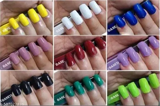 Banetion Matte Nail Polish, Multicolor, Pack of 9