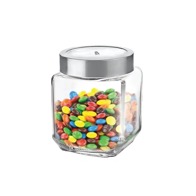 Cello Qube Fresh Glass Storage Jar With Lid, 580 ml | Pack Of 1 | Airtight Lid | Microwave & Dishwasher Safe | Kitchen Container For Spices, Tea, Snacks, Pulses & Dry Fruits