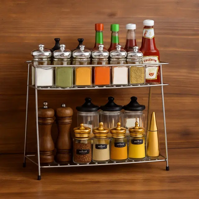 Stainless Steel Spice Rack (Silver)