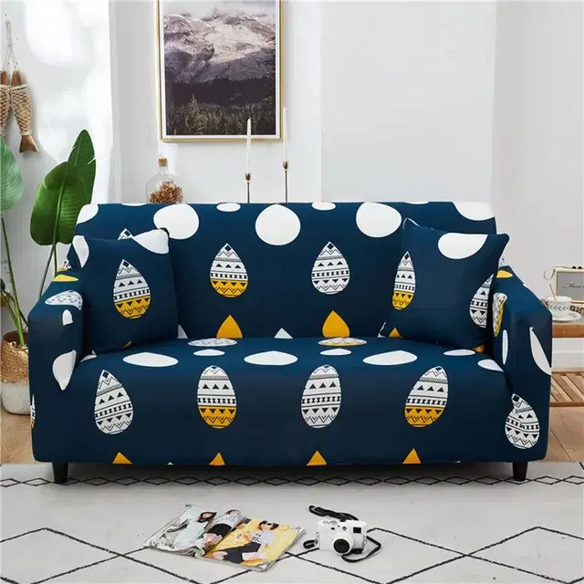 Homwatica 3 Seater Multicolor Circle Printed Elastic Sofa Cover 180X230Cm Pack Of 1