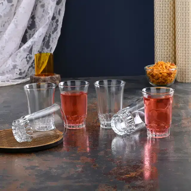 Liquor cum Cocktail Glasses, Transparent, 150 ml, Pack of 6