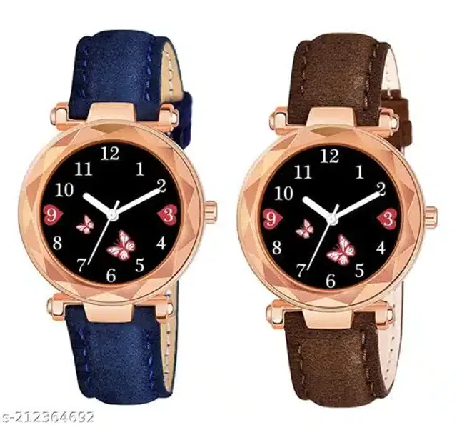 Analog Watch for Women, Pack of 2 (Multicolor)
