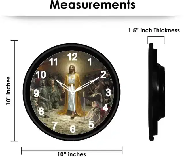 Designer Printed Plastic Wall Clock, Multicolor