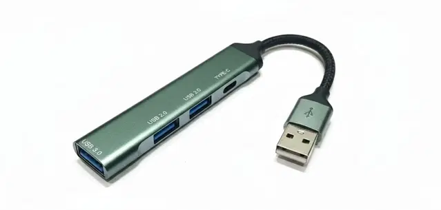 Type-C USB Multi-Port Hub Adapter for Laptop, Grey ,Pack Of 1