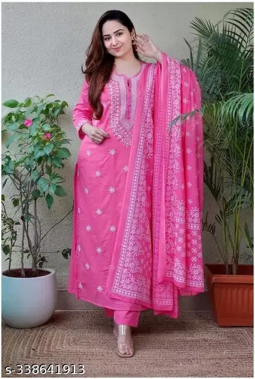 Kurta Set for Women (Pink, XXL)