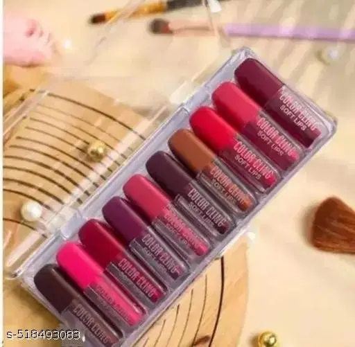 Liquid Lipstick for Women, Multicolor, Pack of 10