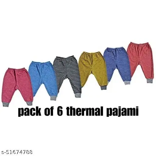 Woolen Thermal Bottomwear for Kids, Pack of 6 (Multicolor, 0-3 Months)
