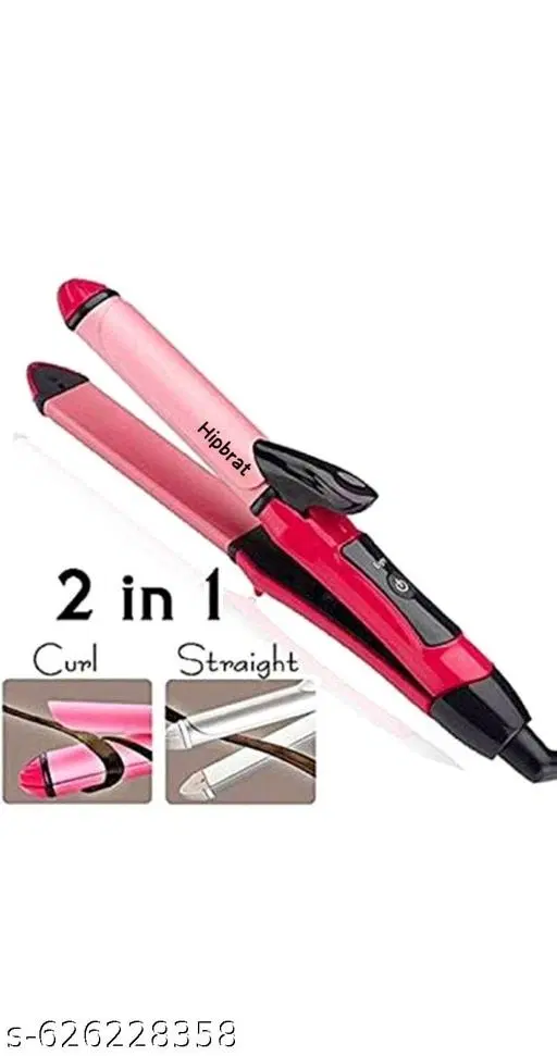 Plastic Hair Straightener & Curler, Multicolor