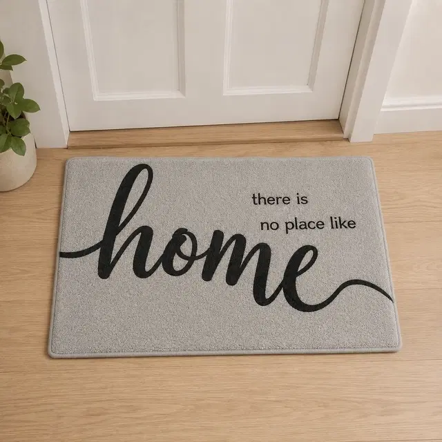 Their Is a No Place Like HOME Noodles Doormat [38x58 cm] Grey
