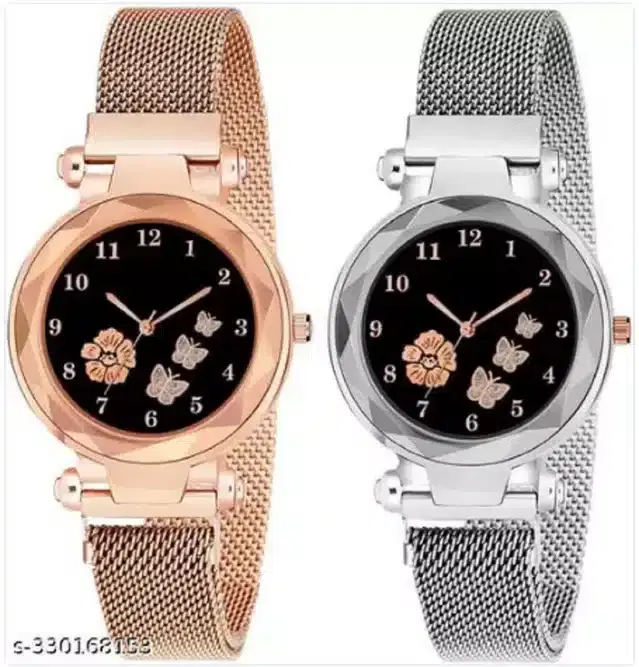 Analog Watch for Women, Pack of 2 (Multicolor)