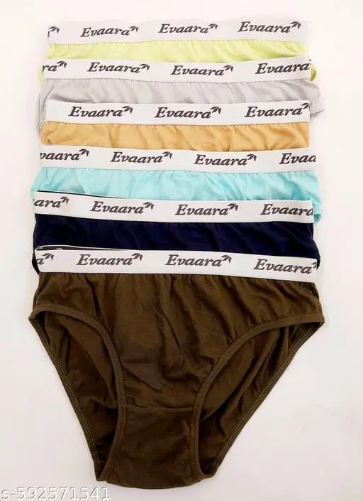 Evaara Brief Hipster Panties for Women, Pack of 6 (Brown, XS)