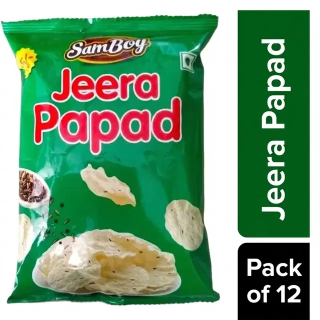 Samboy Jeera Papad 12X20 g (Pack of 12)