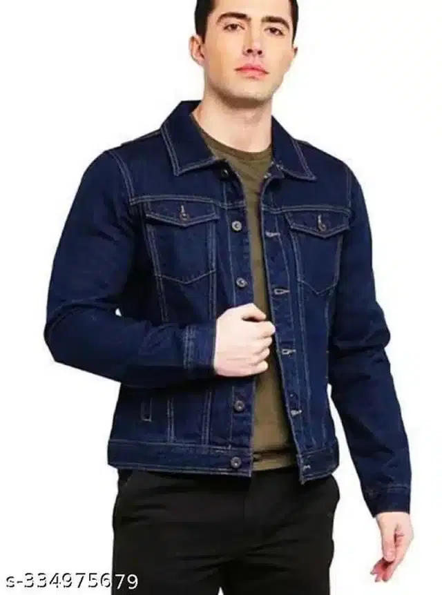 Full Sleeves Jacket for Men (Blue, M)