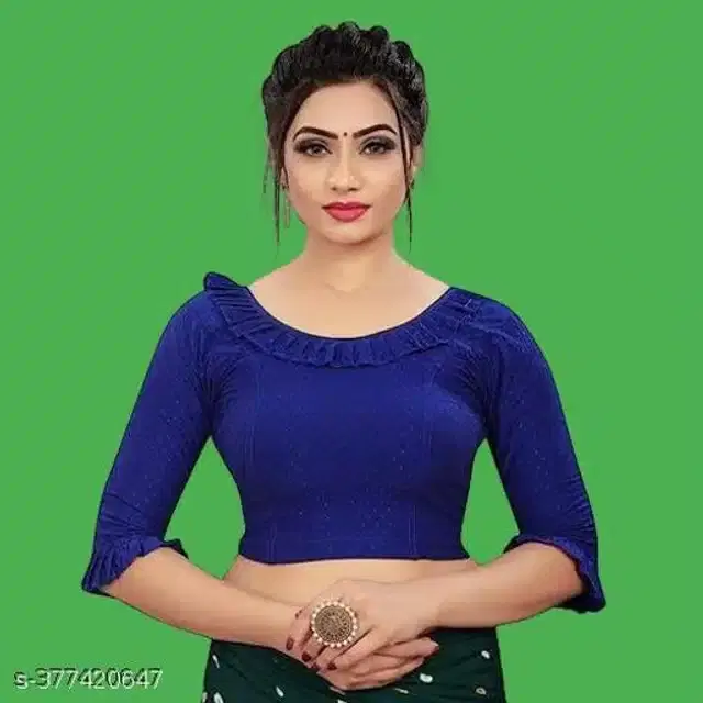 Three-Quarter Sleeves Blouse for Women (Navy Blue, 28)