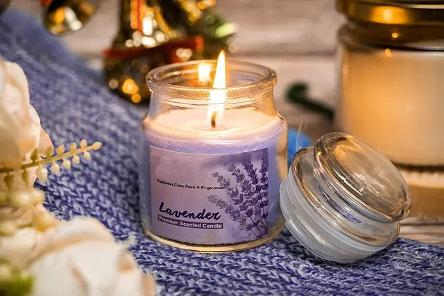 Floish Decor Premium Lavender Scented Cookie Jar Candle