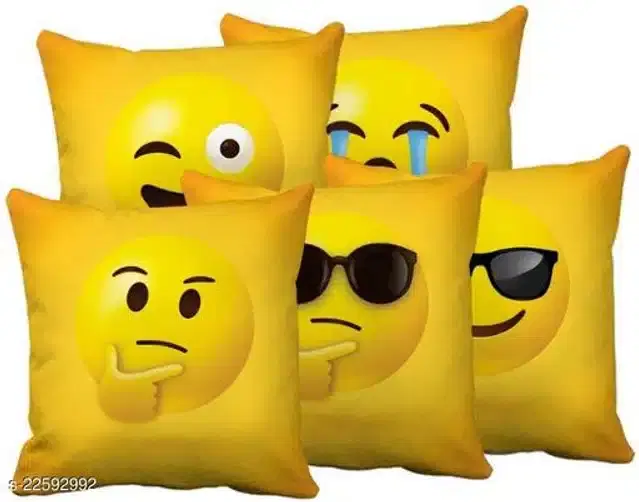 Cushion Cover for Home, Multicolor, 16x16 inches, Pack of 5