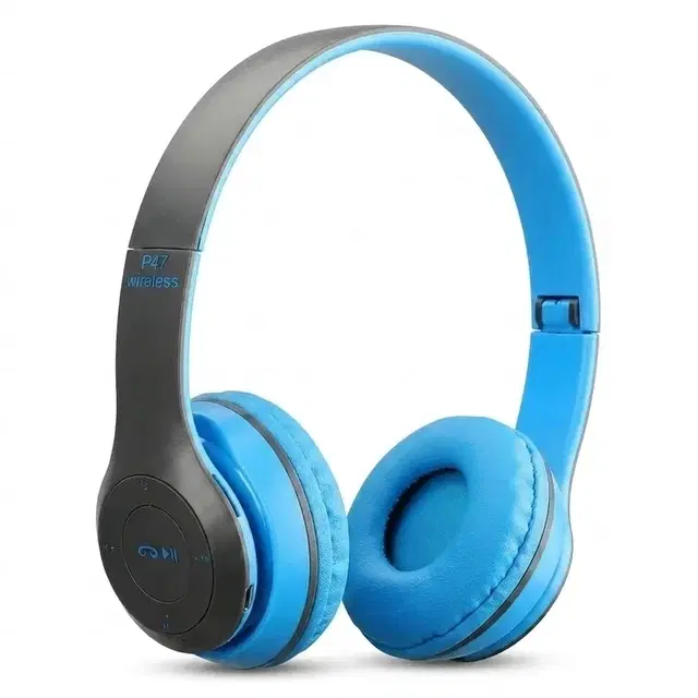 P47 Wireless Headphones with FM & SD (Blue)