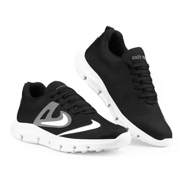 Sports Shoes for Men (Black & White, 8)