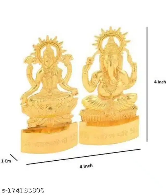 Metal Laxmi & Ganesh ji Idol, Golden