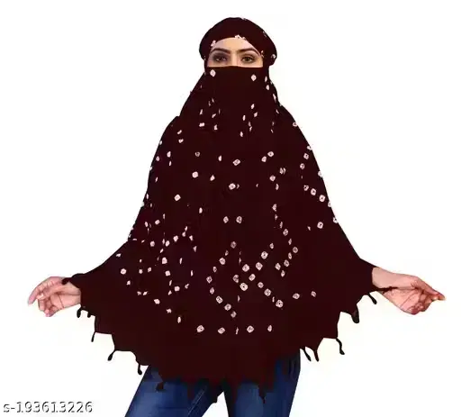Printed Georgette Stoles for Women, Wine (2 m)
