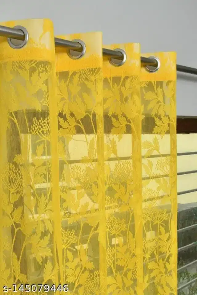 Curtains for Door, Yellow, 5 Feet, Pack of 2