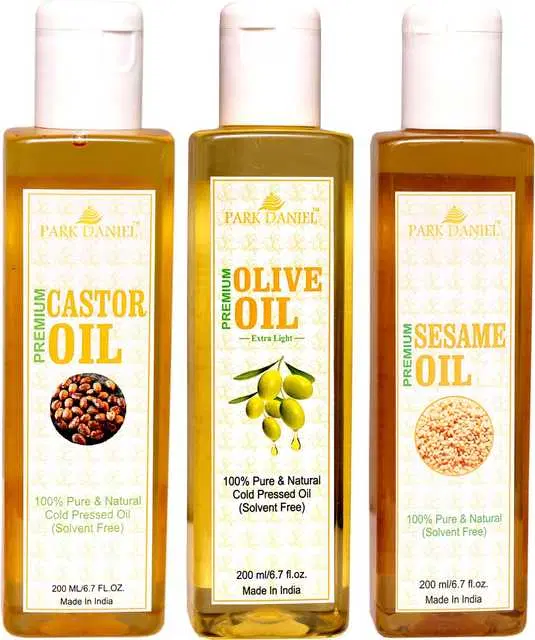 Park Daniel Castor Oil, Olive Oil & Sesame Oil, Pack of 3, 200 ml, SE-1831