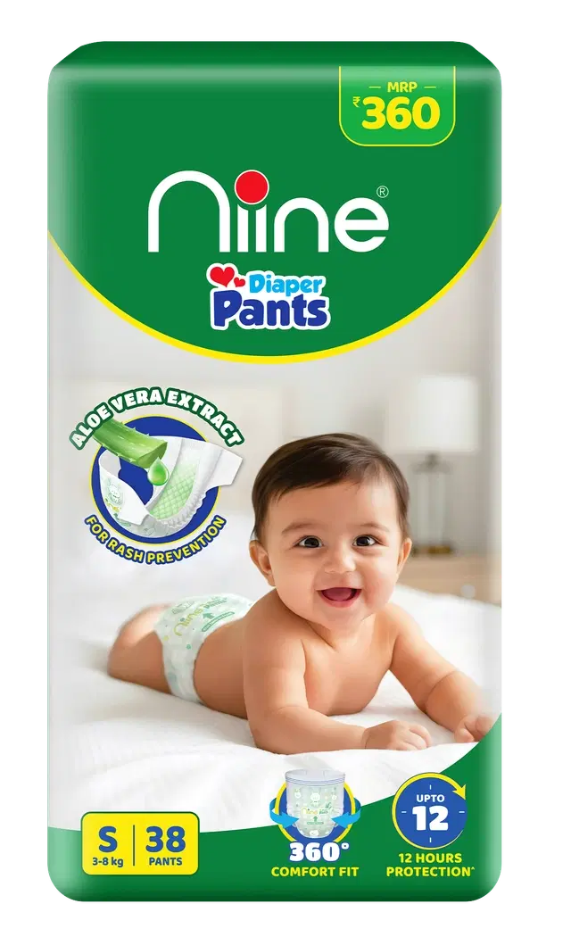 Niine Aloe Vera Baby Diaper (Small 3-8 kg ,38 Pieces)