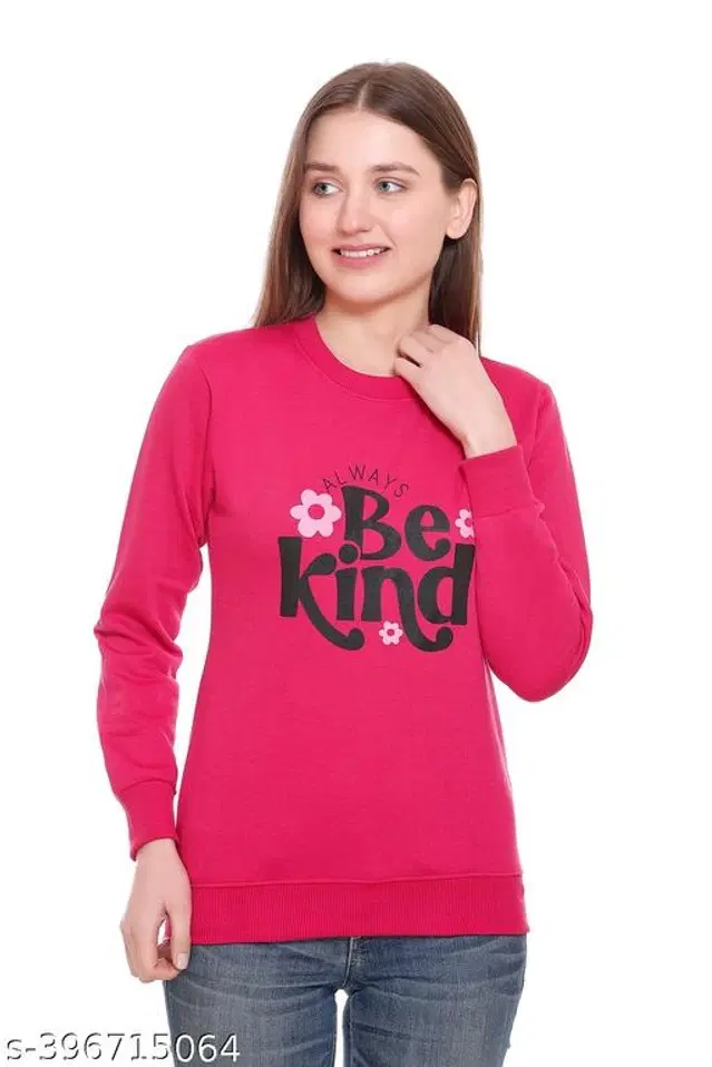 Fleece Sweatshirt for Women (Pink, S)