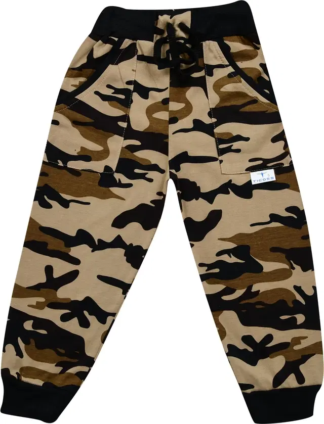 Cotton Blend Regular Fit Trackpants for Boys & Girls (Brown, 7-8 Years)