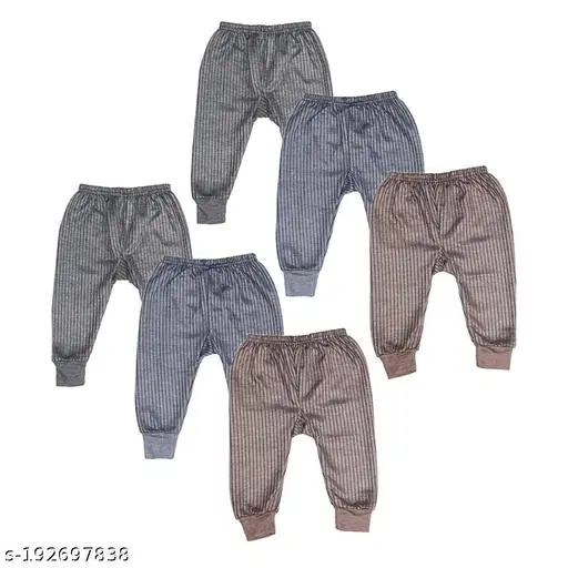 Woolen Thermal Bottomwear for Kids, Pack of 6 (Multicolor, 0-3 Months)