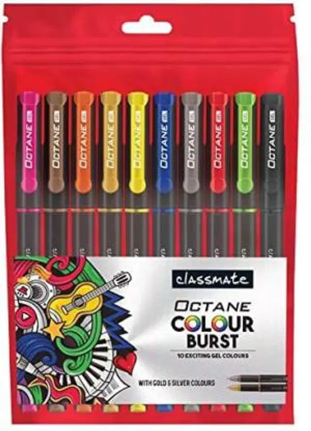 CLASSMATE Octane Colour Burst Gel Pen, Set of 1, Multicolor