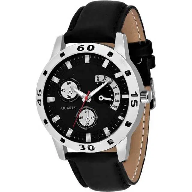 Casual Leatherette Analog Watch For Women (Black) (MP-80)