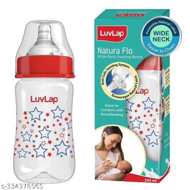 LuvLap Plastic Feeding Bottle for Baby, Multicolor, 250 ml