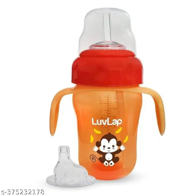 LuvLap Plastic Feeding Bottle for Baby, Multicolor, 210 ml