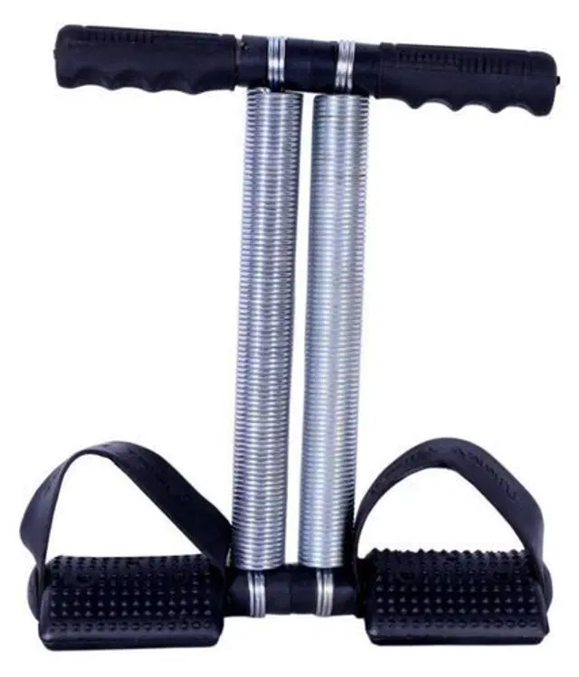 Bzore Metal Adjustable Resistance Tummy Trimmer, Black & Silver