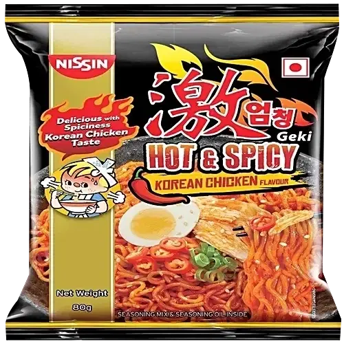 Nissin Geki Hot & Spicy Korean Chicken Noodles 80 g (Pouch)
