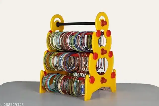 Plastic Bangles Stand, Yellow & Black