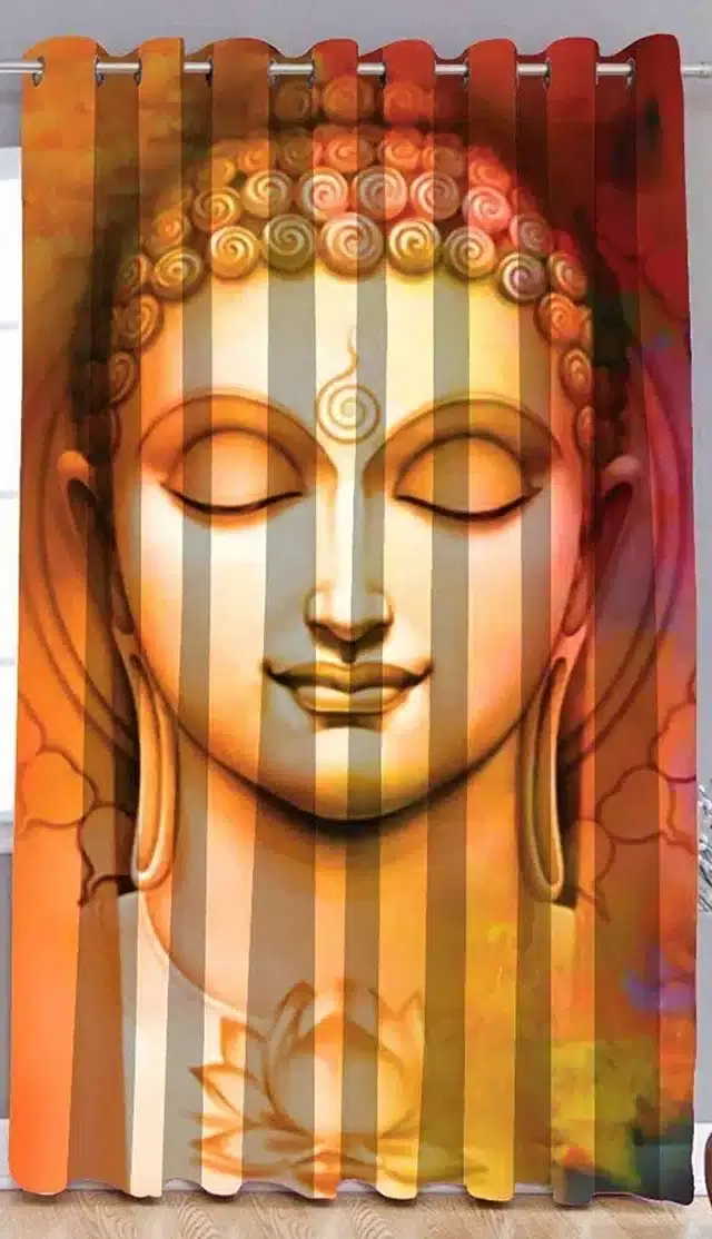 Polyester Printed Door & Window Curtains, Multicolor, 5 feet