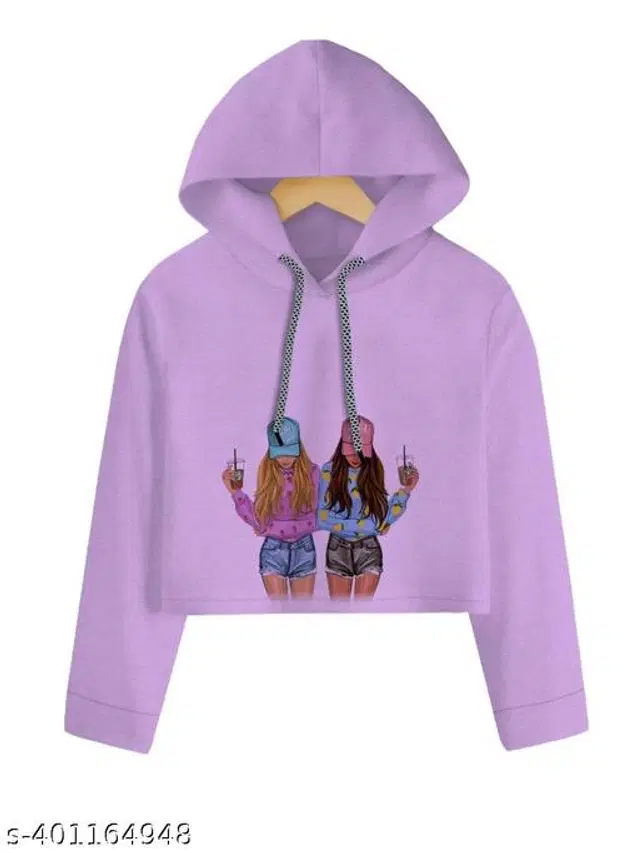 Cotton Blend Hoodie for Girls (Purple, 7-8 Years)