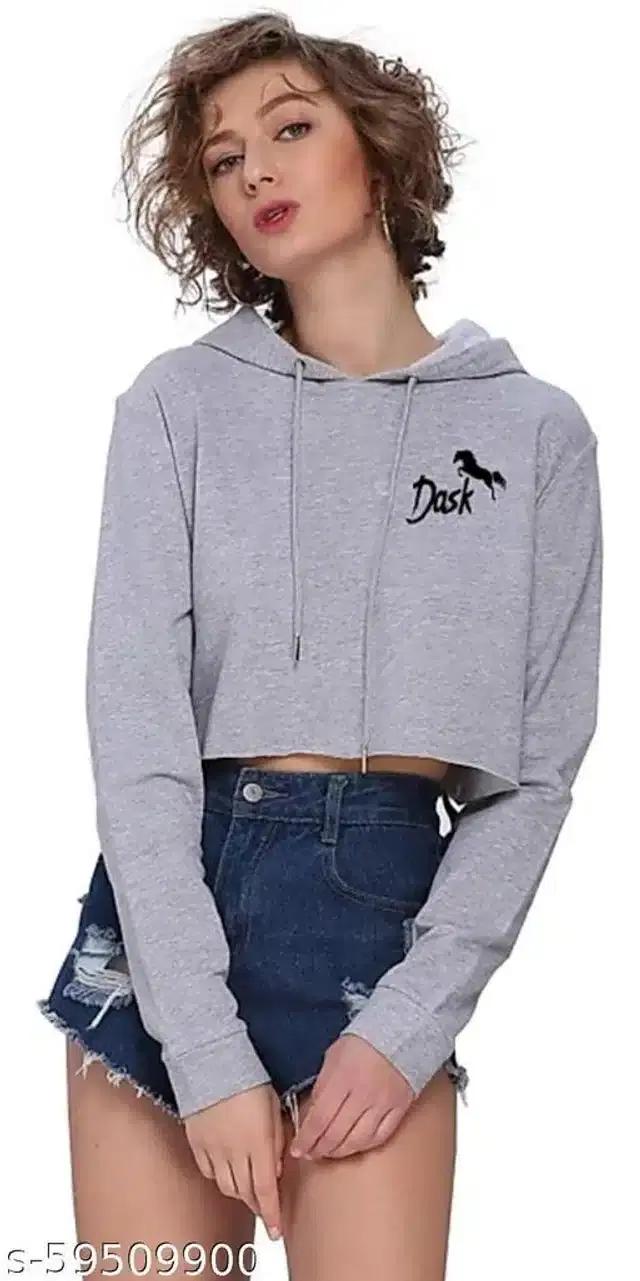 Fleece Sweatshirt for Women (Grey, XS)