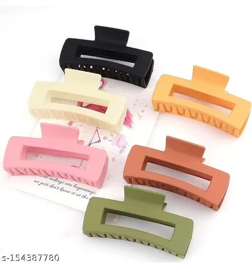Plastic Hair Clutcher for Women & Girls, Pack of 6 (Multicolor)