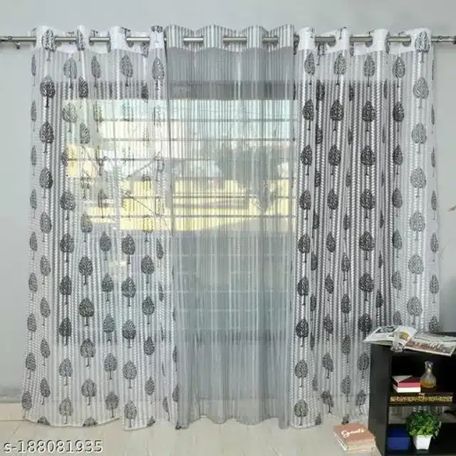 Curtains for Door, Multicolor, 5 Feet, Pack of 3