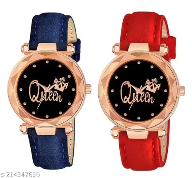 Analog Watch for Women, Pack of 2 (Multicolor)