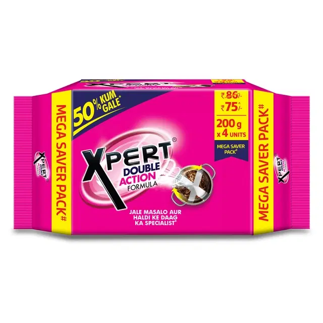 Xpert Dishwash Bar Jumbo Pack 800 g (4X200 g)