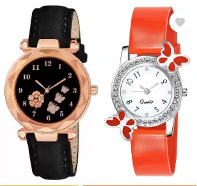 Analog Watch for Women, Pack of 2 (Multicolor)