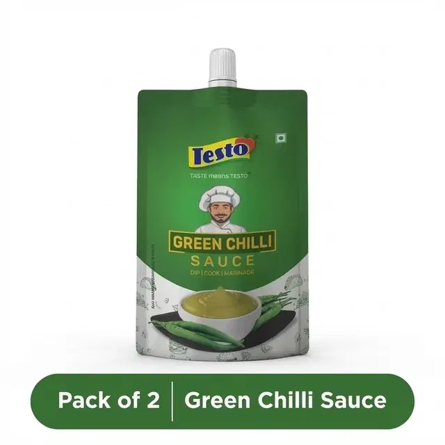 Testo Green Chilli Sauce 2X90 g (Pack of 2)