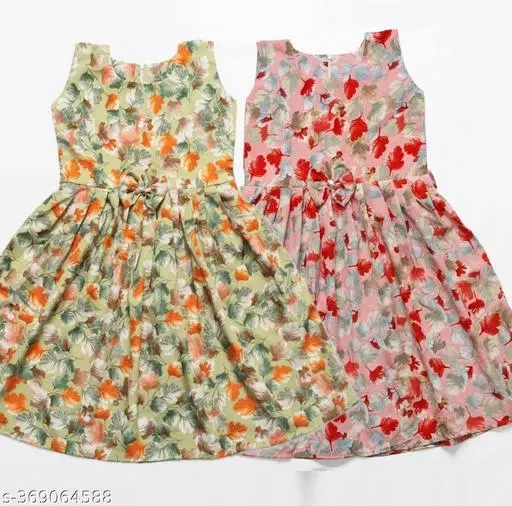 Frock 1-2 Years for Girls (Green, 9-10 Years)